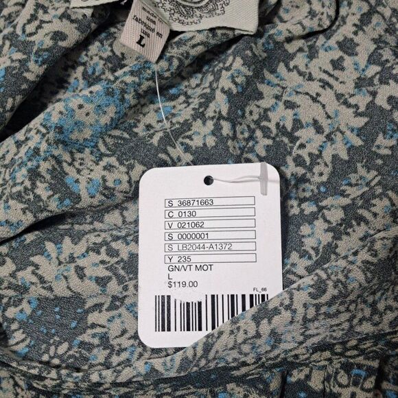 Ecote Women's Sage Green Floral Boho Cottagecore Maxi Tiered 3/4 Sleeves Large - Picture 10 of 10